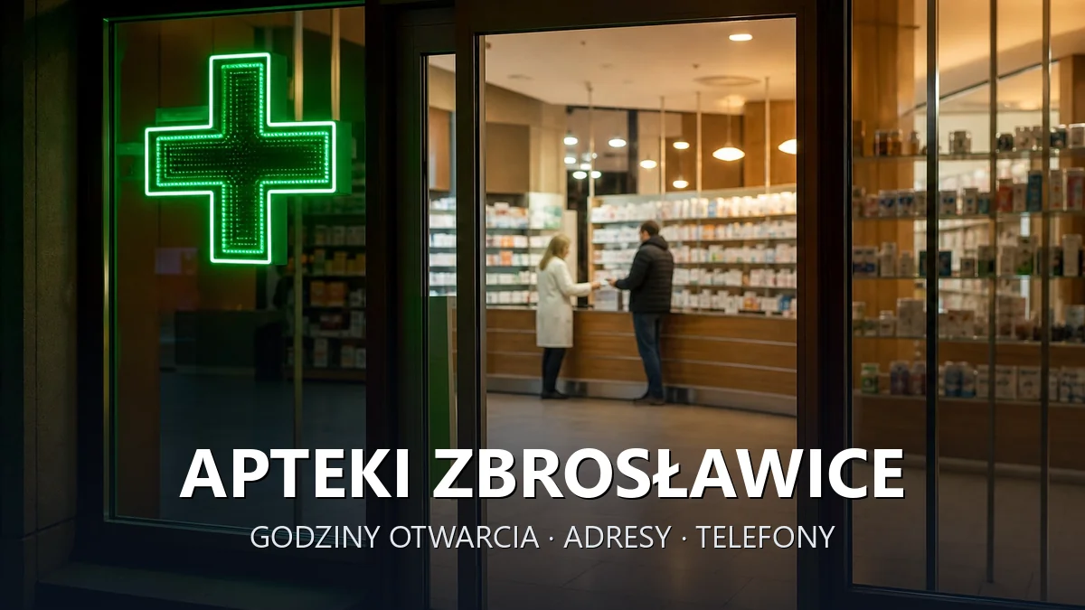 Apteki Zbrosławice, powiat tarnogórski - adresy, telefony, godziny otwarcia